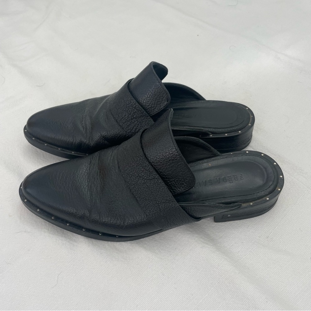 Freda Salvador black mules slides size 5US 35EU